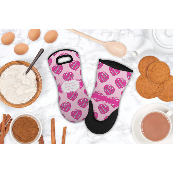 Love You Mom Neoprene Oven Mitt - Lifestyle Image