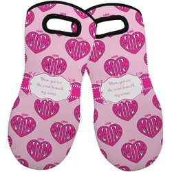 Love You Mom Neoprene Oven Mitts - Set of 2