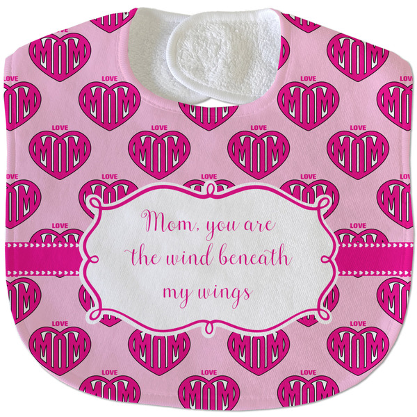 Love You Mom New Baby Bib - Closed and Folded