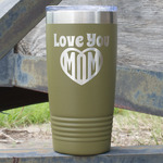 Love You Mom 20 oz Stainless Steel Tumbler - Olive - Single Sided
