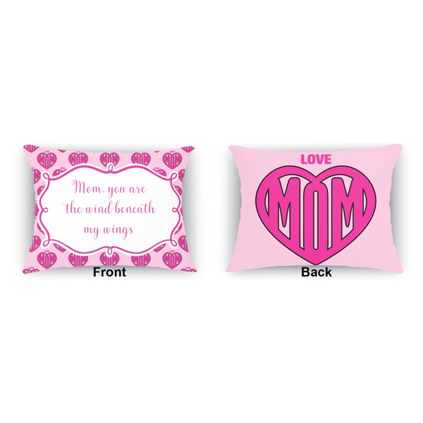 Love You Mom  Outdoor Rectangular Throw Pillow (Front and Back)