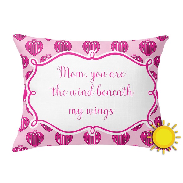 Custom Love You Mom Outdoor Throw Pillow (Rectangular)