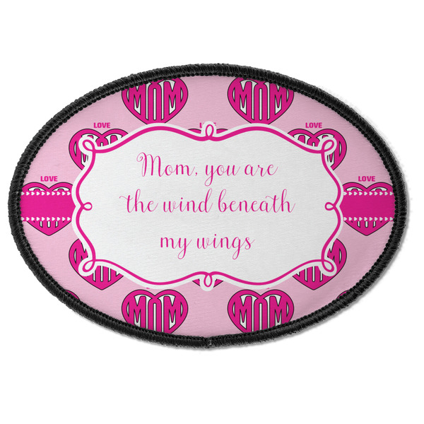 Custom Love You Mom Iron On Oval Patch