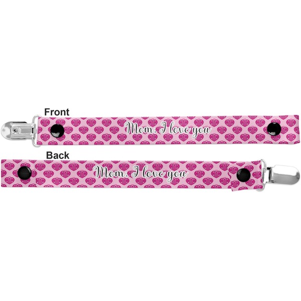 Love You Mom Pacifier Clip - Front and Back