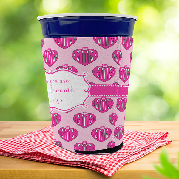 Love You Mom Party Cup Sleeves - with bottom - Lifestyle