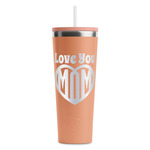 Love You Mom RTIC Everyday Tumbler with Straw - 28oz - Peach - Single-Sided
