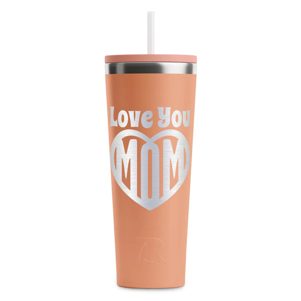 Love You Mom Peach RTIC Everyday Tumbler - 28 oz. - Front