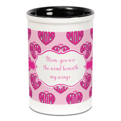 Love You Mom Ceramic Pencil Holders - Black