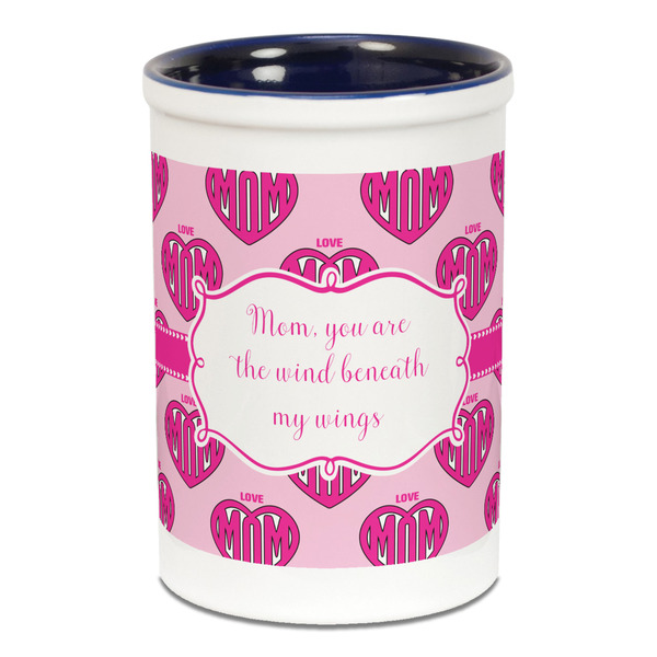 Love You Mom Pencil Holder - Blue