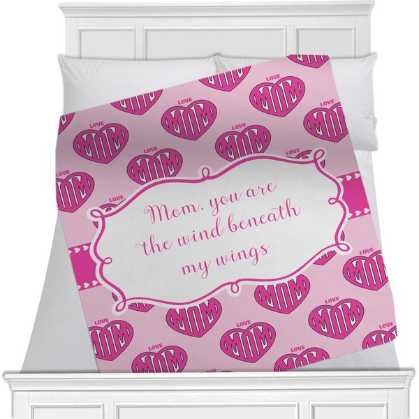 Custom Love You Mom Minky Blanket - 40"x30" - Single Sided