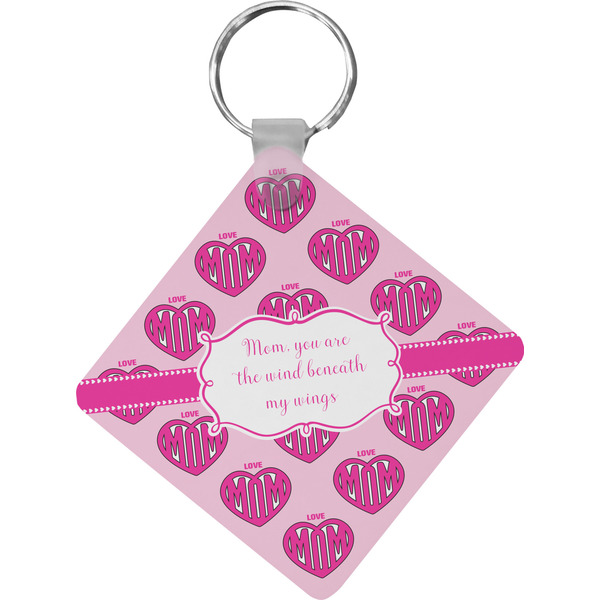 Custom Love You Mom Diamond Plastic Keychain