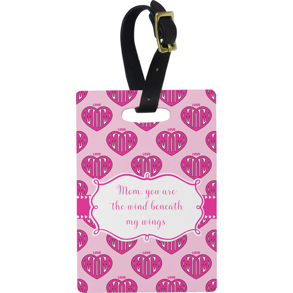 Custom Love You Mom Plastic Luggage Tag - Rectangular