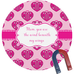 Love You Mom Round Fridge Magnet