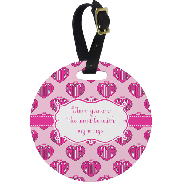 Custom Love You Mom Plastic Luggage Tag - Round