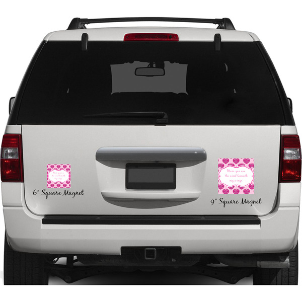 Love You Mom Personalized Square Car Magnets on Ford Explorer