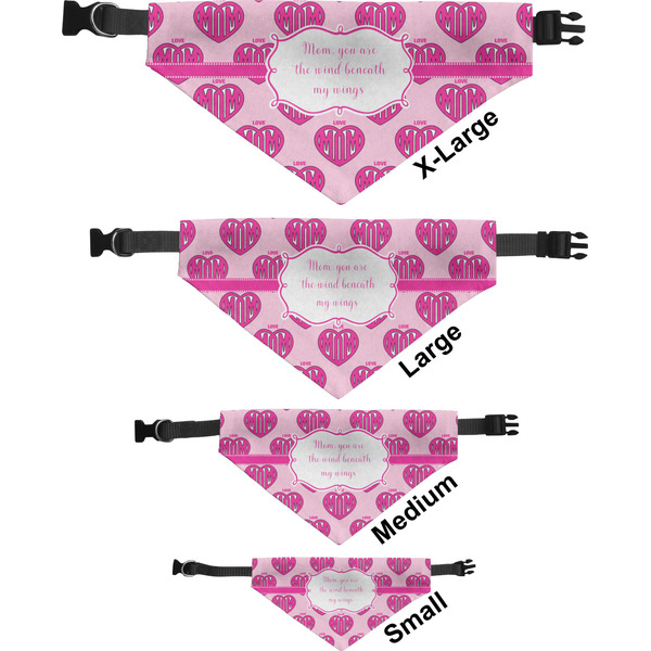 Love You Mom Pet Bandana Sizes