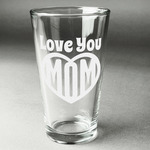 Love You Mom Pint Glass - Engraved