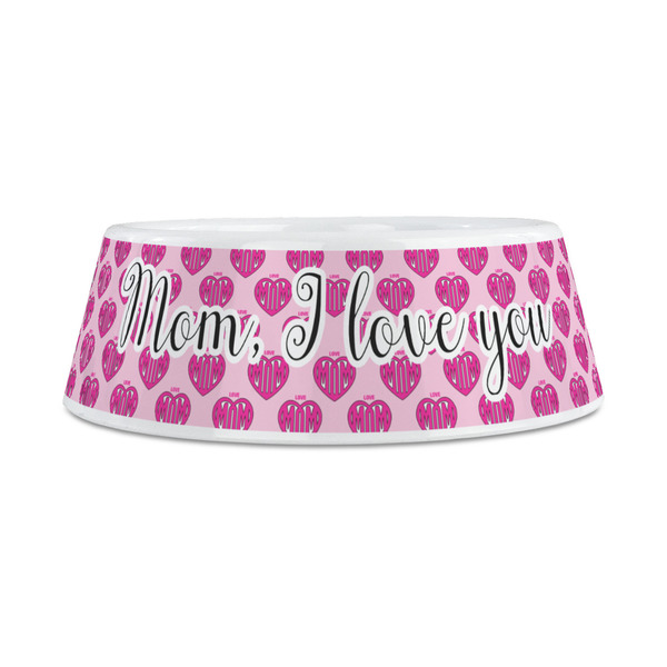 Love You Mom Plastic Dog Bowls - Medium - FRONT