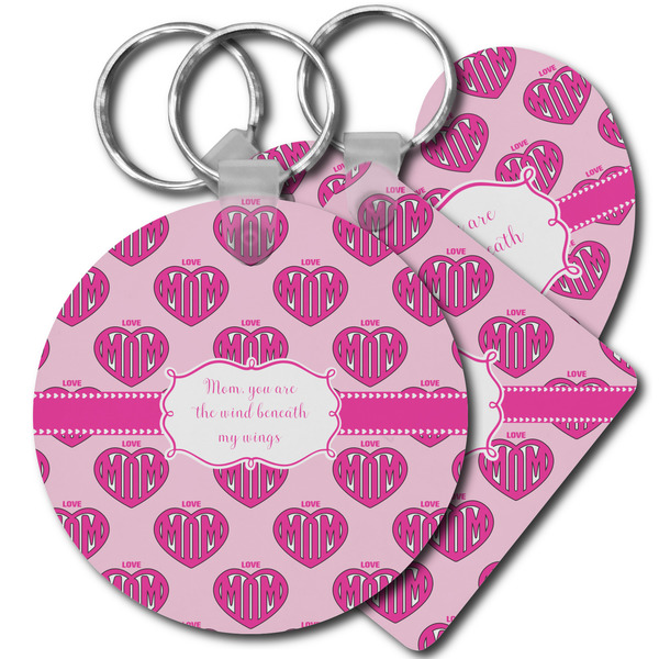 Custom Love You Mom Plastic Keychain