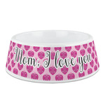 Love You Mom Plastic Dog Bowl - Medium