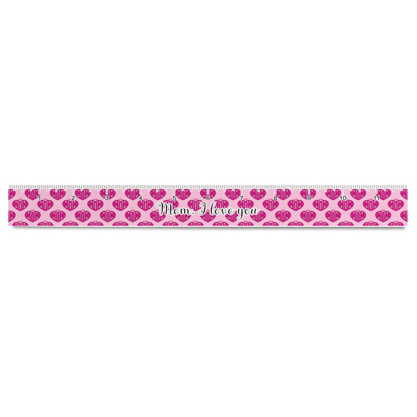 Love You Mom Plastic Ruler - 12" - FRONT