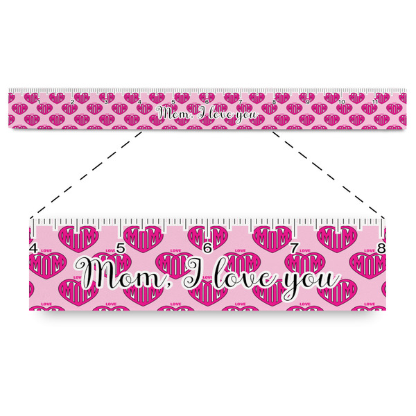 Custom Love You Mom Plastic Ruler - 12"