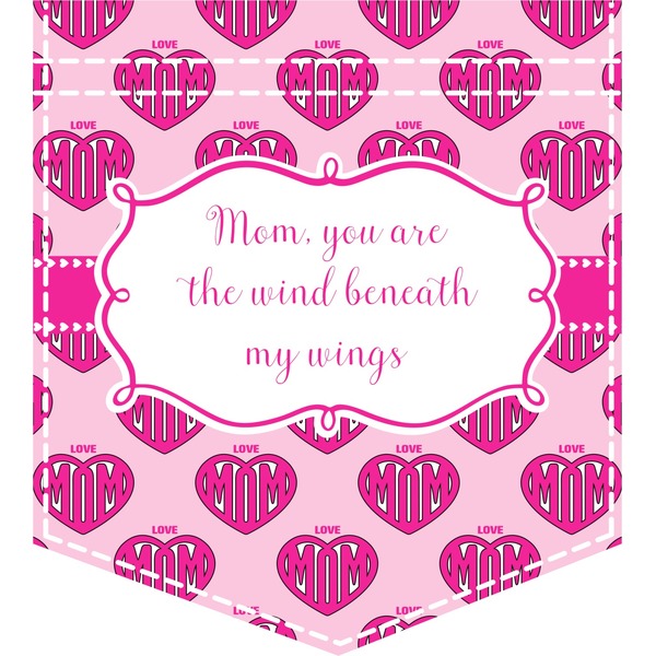 Custom Love You Mom Iron On Faux Pocket