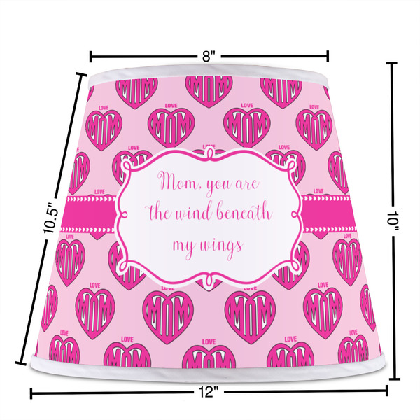 Love You Mom Poly Film Empire Lampshade - Dimensions