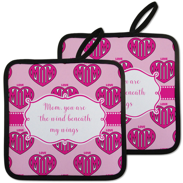 Custom Love You Mom Pot Holders - Set of 2