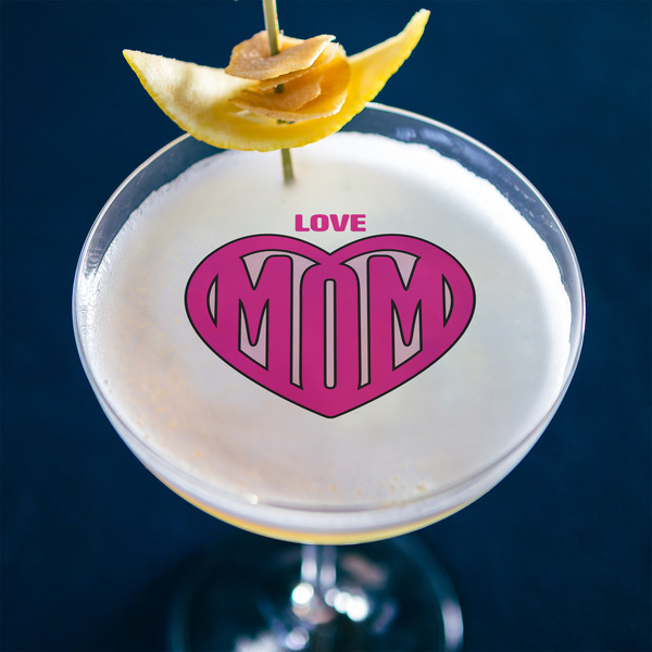 Love You Mom Printed Drink Topper - XLarge - In Context
