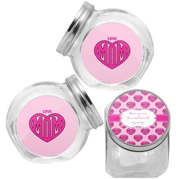 Love You Mom Puppy Treat Jar - Top Left Right