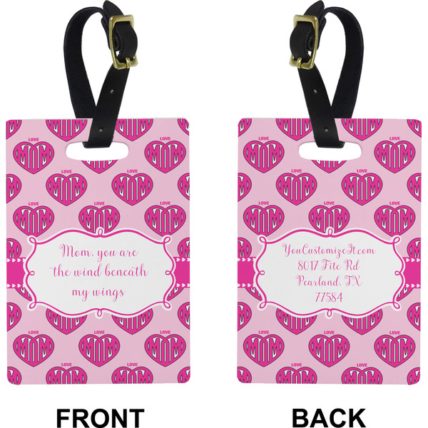 Love You Mom Rectangle Luggage Tag (Front + Back)