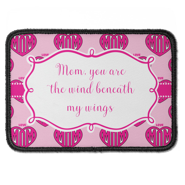 Custom Love You Mom Iron On Rectangle Patch