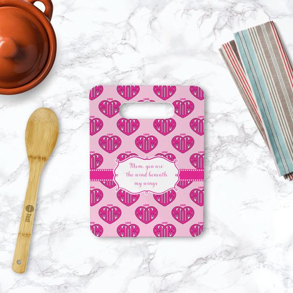 Love You Mom Rectangle Trivet with Handle - LIFESTYLE
