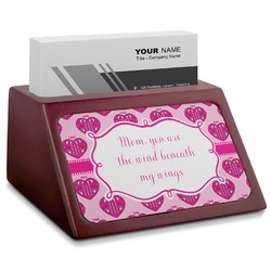 Love You Mom Red Mahogany Business Card Holder