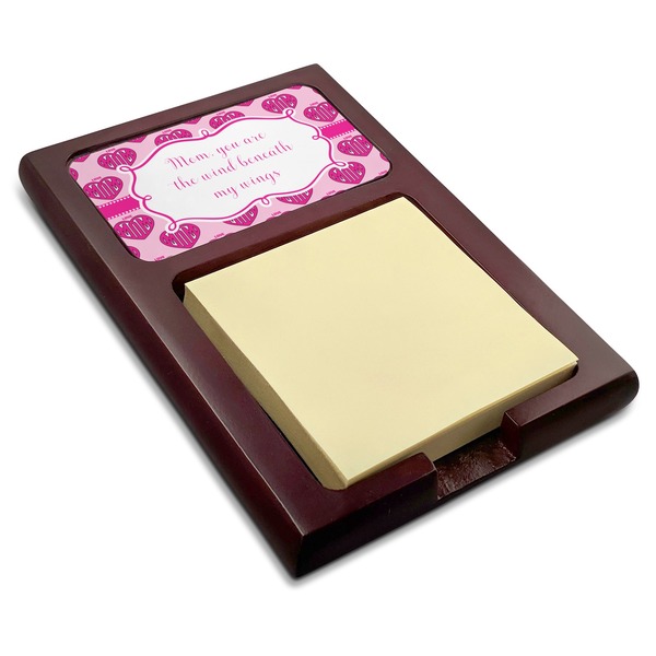Custom Love You Mom Red Mahogany Sticky Note Holder