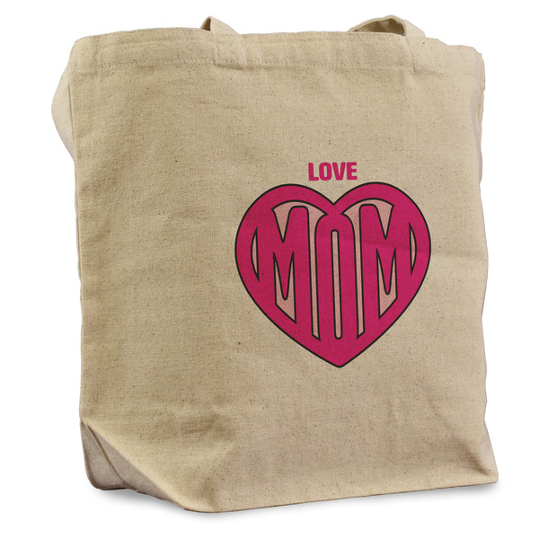 Custom Love You Mom Reusable Cotton Grocery Bag - Single