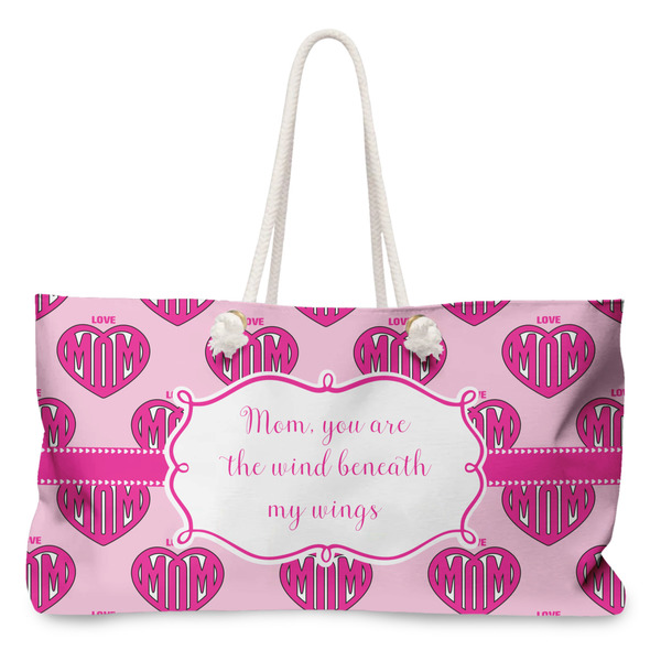 Custom Love You Mom Large Tote Bag with Rope Handles
