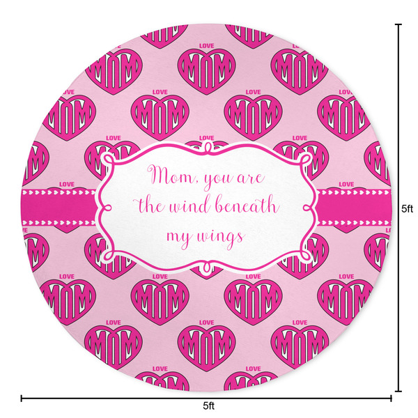 Love You Mom Round Area Rug - Size