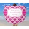 Love You Mom Round Beach Towel - In Use