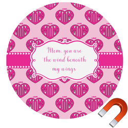 Love You Mom Round Car Magnet - 6"