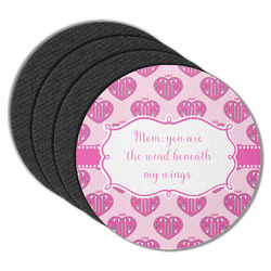 Love You Mom Round Rubber Backed Coasters - Set of 4