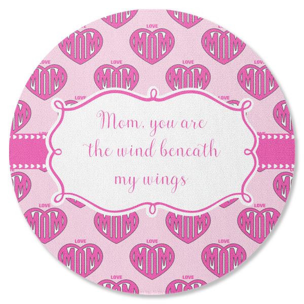 Custom Love You Mom Round Rubber Backed Coaster