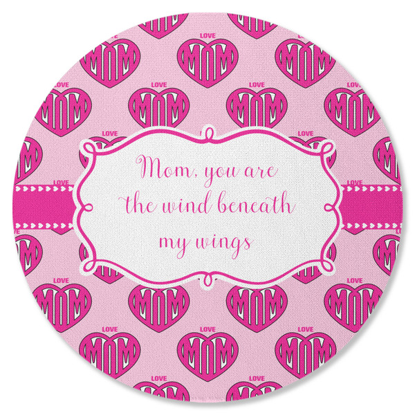 Custom Love You Mom Round Rubber Backed Coaster