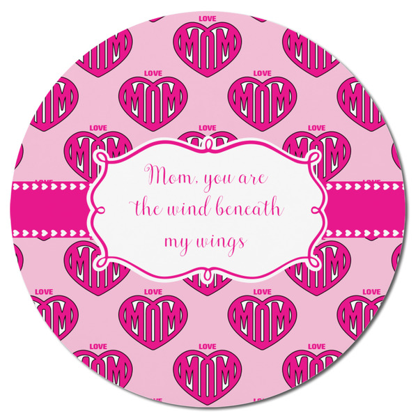 Love You Mom Round Fridge Magnet - FRONT