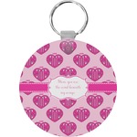 Love You Mom Round Plastic Keychain