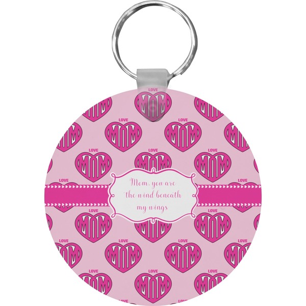 Custom Love You Mom Round Plastic Keychain