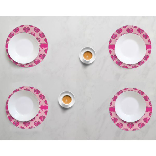 Love You Mom Round Linen Placemats - LIFESTYLE (set of 4)