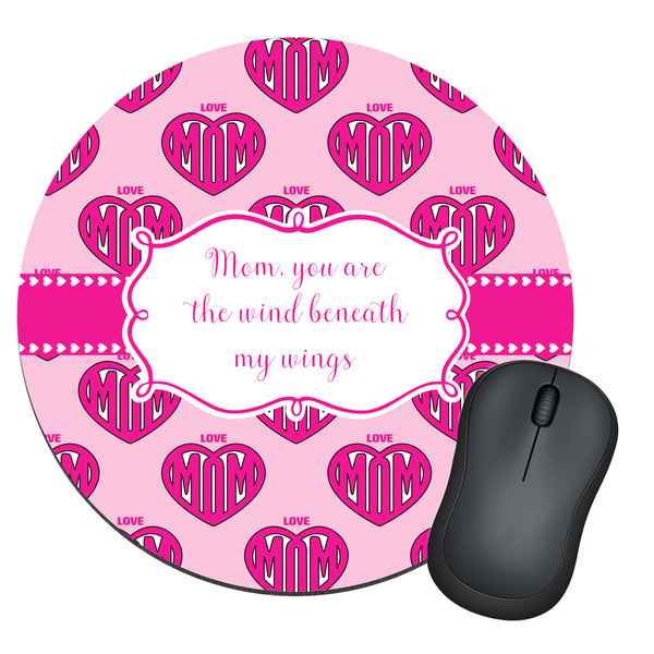 Custom Love You Mom Round Mouse Pad