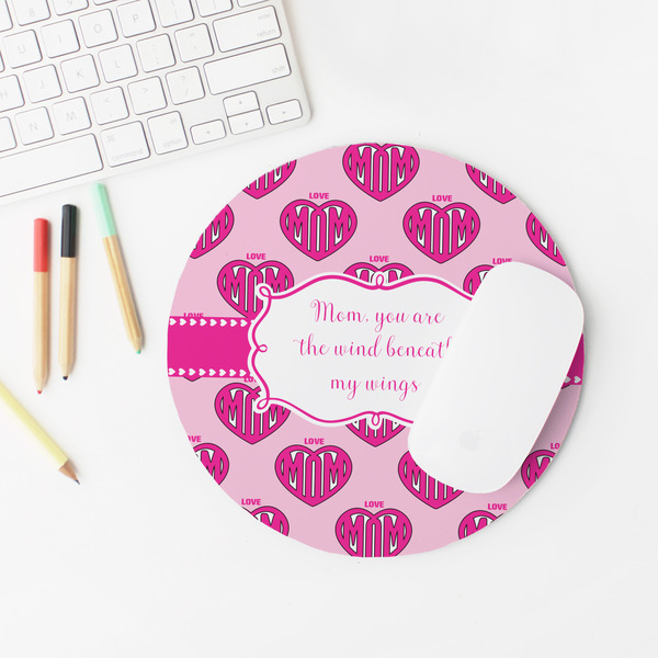 Love You Mom Round Mousepad - LIFESTYLE 2